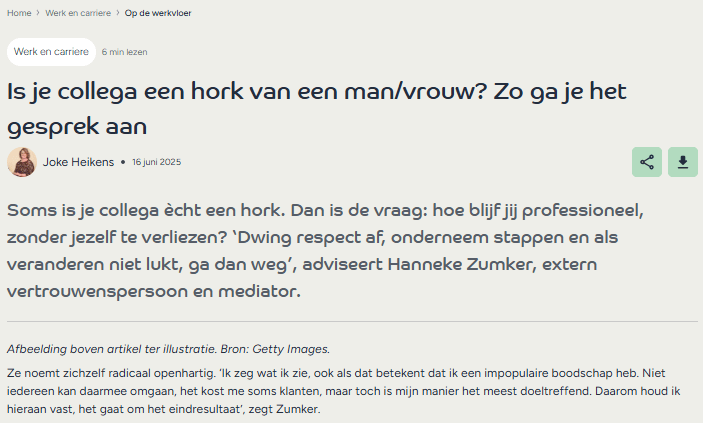 Hork collega aanspreken